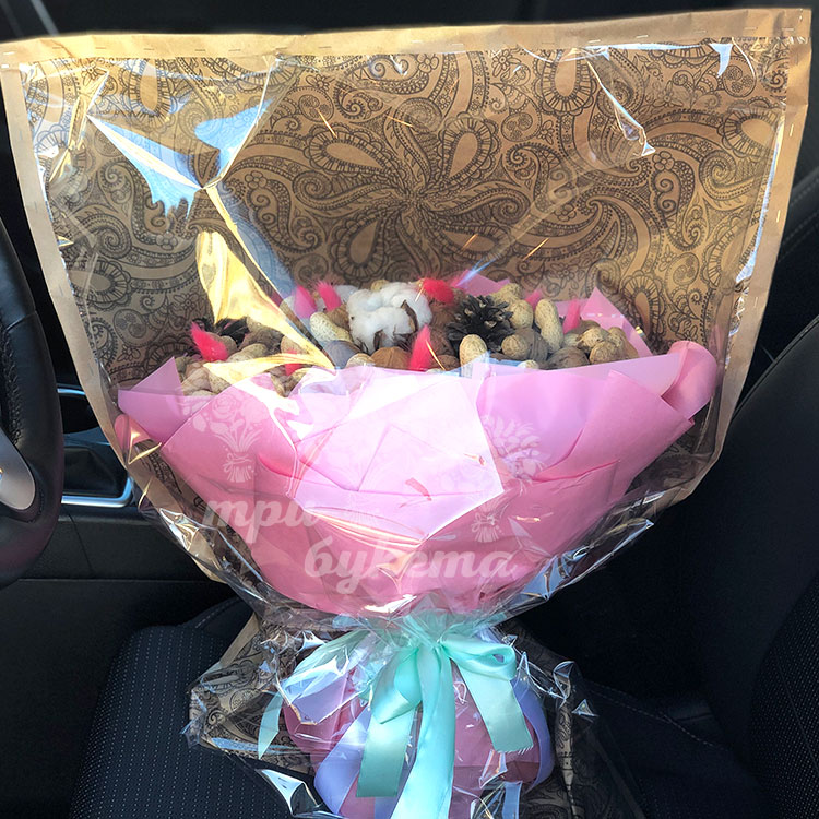 Букет из орехов и хлопка (в упаковке)