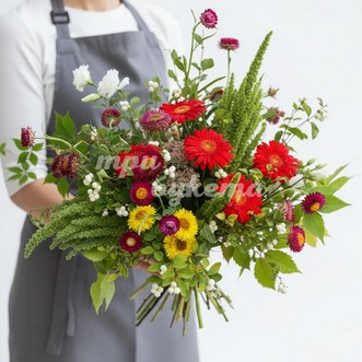 Букет из полевых цветов и гербер